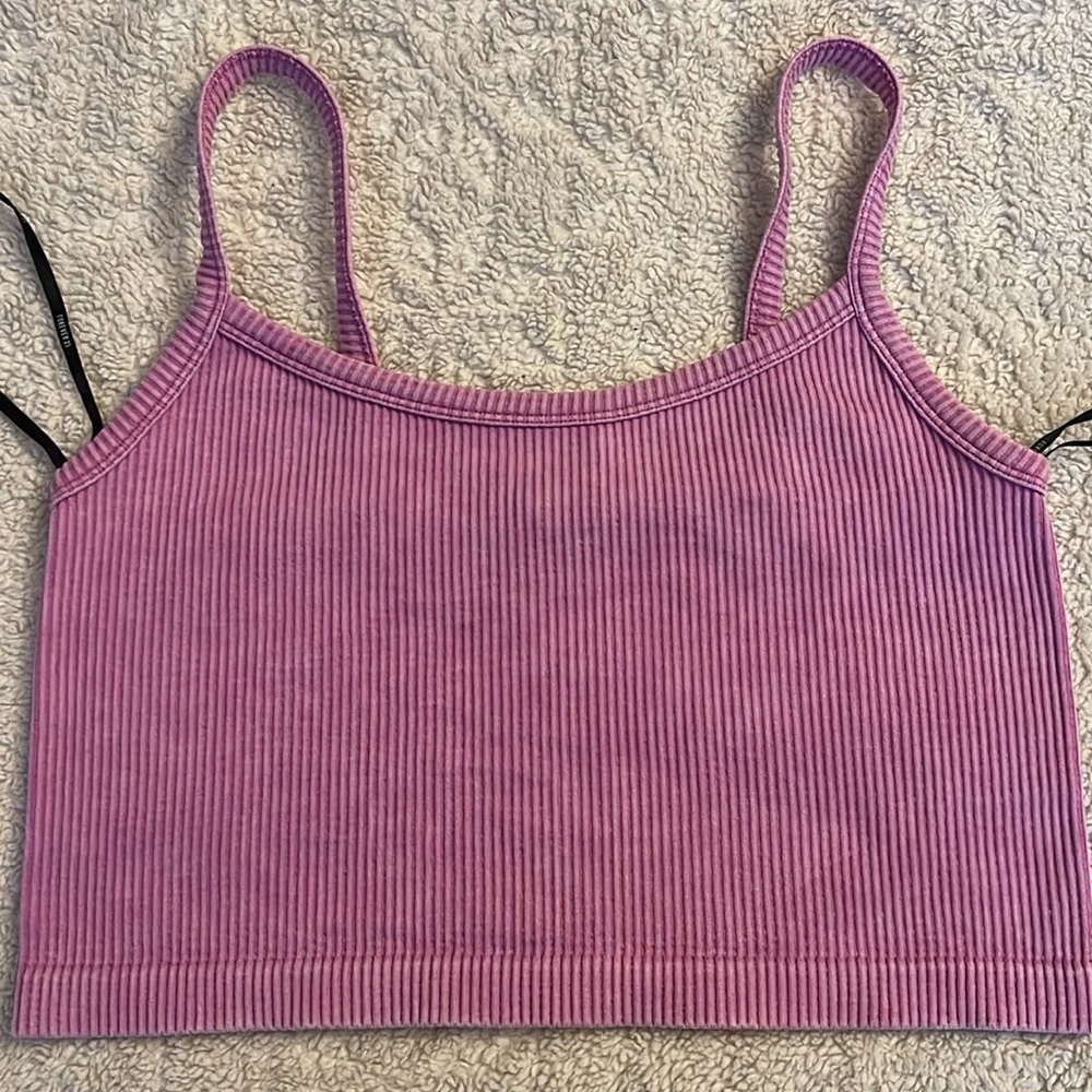 Forever 21 pinkish purple ribbed crop top